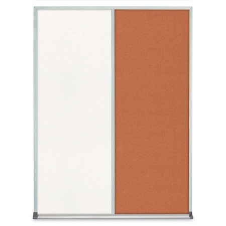 United Visual Products Single Door Radius Plus Corkboard, 36"X UV8002PLUS-BRONZE-BUFF